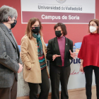 Benjamín Sahelices, Matilde Alonso, Helena Castán y Azucena Escudero en su visita a Soria. GONZALO MONTESEGURO