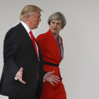 La primera ministra británica, Theresa May, y el presidente de los EEUU, Donald Trump.A-AP