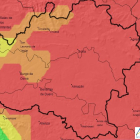 Mapa donde se ilustra el nivel de riesgo en Soria para este miércoles 19 de octubre.-HDS