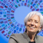 La actual directora gerente del FMI, Christine Lagarde, este jueves en Washington.-Foto: EFE / STEVE JAFFE