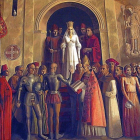Proclamación de Isabel como reina de Castilla en  Segovia. Pintura de  Carlos Muñoz de Pablos,  en la sala de la Galera del Alcázar de Segovia.-ICAL