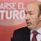 Rubalcaba durante su intervención de hoy. PSOE-