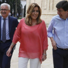La presidenta de la Junta de Andalucía, Susana Díaz, junto al líder de Cs en la comunidad, Juan Marín (derecha), en una imagen del 2016.-EFE / JOSÉ MANUEL VIDAL
