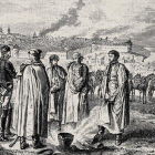 Ilustración en la que se ve a Napoleón en Rusia antes de la batalla de Smolensk, el 20 de agosto de 1812.-EL PERIÓDICO