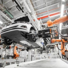 FACTORIAS MODÉLICAS. La planta de Volkswagen en Landaben es una de las más eficientes del grupo alemán.-