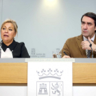 La vicepresidenta y portavoz, Rosa Valdeón, informa de los acuerdos alcanzados en el Consejo de Gobierno de Castilla y León junto al consejero de Fomento, Juan Carlos Quiñones-ICAL