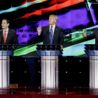 Marco Rubio, Donald Trump y Ted Cruz.-AP