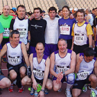 Los sorianos que participaron en el maratón de Sevilla.-