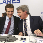 El presidente del PP, Pablo Casado, junto al presidente de la Comunidad, Ángel Garrido-DAVID CASTRO