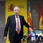 El ministro de Asuntos Exteriores, José Manuel García-Margallo, durante la rueda de prensa ofrecida esta mañana para informar sobre el ataque terrorista registrado ayer en Túnez donde han fallecido dos españoles y otros dos han sido encontrados con vida y-Foto: EFE
