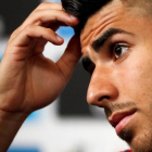 Marco Asensio durante la rueda de prensa realizada en Krasnodar, Rusia-JAVIER ETXEZARRETA