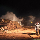 Una imagen del incendio en la planta de Rebi en Soria.-CEDIDA