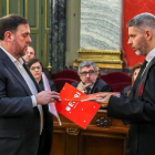 Junqueras y su abogado, en el Supremo, el martes.-EFE / POOL