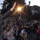 El exlíder del PSOE Pedro Sánchez, en un acto con militantes en Asturias.-EFE