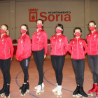 Algunas de las patinadoras del CD Patín Soria. HDS