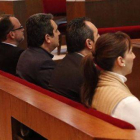 Daniel Fernández, Manuel y Fracisco Bustos y Maria Elena Pérez, en el banquillo de los acusados.-Foto: JOAN PUIG