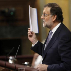 Mariano Rajoy, en la sesión de investidura del pasado mes de agosto, en el Congreso de los Diputados.-JOSÉ LUIS ROCA