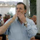 Mariano Rajoy, durante un mitin en Vigo en el 2008.-SALVADOR SAS