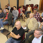 Miembros del Comité y y afiliados al PSOE de Soria durante el foro celebrado en la sede del partido ayer. / V. G-