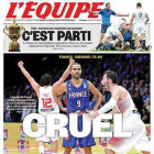 La primera portada de 'L'Équipe' en pequeño formato, dedicada a la victoria de España sobre Francia en el Eurobásquet.-