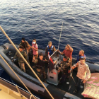 Momento del incidente de la embarcación de Proactivo con guardacostas libios.-PROACTIVA OPEN ARMS