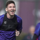 Leo Messi, durante un entrenamiento en la ciudad deportiva de Sant Joan Despí.-Foto:   JORDI COTRINA