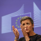 La comisaria de Competencia, Margrethe Vestarger, el pasado 1 de septiembre, en Bruselas.-AP / DARKO VOJINOVIC