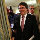 El 'president' Carles Puigdemont, este viernes, en las jornadas de S'Agaró.-ICONNA / JORDI RIBOT PUNTÍ