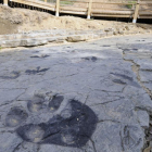 Una de las huellas fosilizadas en la zona de Tierras Altas-V.G.