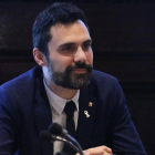 El presidente del Parlament, Roger Torrent, durante la reunión de la Mesa, este martes-LAURA BATLLE (ACN)