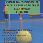 Cartel con las finales de pelota del Regional escolar.