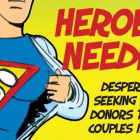 Anuncio de Fertility Associates pidiendo a los hombres neozelandeses que sean "héroes" y hagan donaciones de esperma.-FERTILITY ASSOCIATES