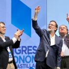Mañueco, Rajoy y Herrera, al término del congreso autonómico del PP-ICAL