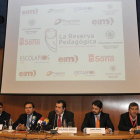 Abellón, Barrio, Bonilla, Beneit y González, ayer, en el salón de actos de la UVa en Soria.-VALENTÍN GUISANDE