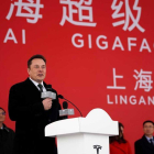Elon Musk en la puesta en marcha de los trabajos de su Gigafactoria de Tesla en Shanghai.-
