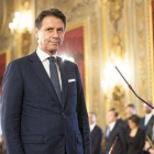 El primer ministro italiano, Giuseppe Conte, durante la toma de posesión, este jueves en el palacio del Quirinale.-FILIPPO ATTILI (EFE)