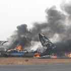La aeronave chocó contra un camión de bomberos al aterrizar en el aeropuerto.-ATLAS