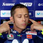 El piloto italiano de MotoGP Valentino Rossi, durante la sesión de entrenamientos libres celebrada ayer en el circuito turolense de Motorland Aragón.-EFE / JAVIER CEBOLLADA