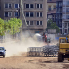 Obras en el parking de Soria. ÁLVARO MARTÍNEZ-