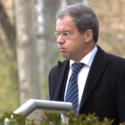 Pedro Comín, jefe del grupo de los inspectores de Bankia en el 2011, antes de declarar en la Audiencia Nacional.-DAVID CASTRO