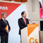 El expresidente de la Comunidad de Madrid, Ángel Garrido, junto al candidato de Ciudadanos a la presidencia regional Ignacio Aguado.-TWITTER