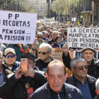 Manifestación de pensionistas en Barcelona, el pasado 17 de marzo.-/ JORDI COTRINA
