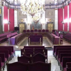 Imágenes de la sala de plenos, vacía, donde se celebrará el juicio del 1-O, a partir del 12 de febrero, en el Tribunal Supremo.-ACN