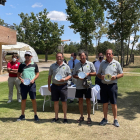 De izquierda a derecha, Javier Saínz, José Luis Pascual Oliva, Mario Rodríguez y Domingo Berná, componentes del Club de Golf Soria. HDS