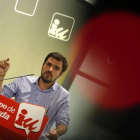 Alberto Garzón, durante una reunión de la cúpula de IU en Madrid, el pasado 5 de junio.-Foto: EFE / JAVIER LIZÓN