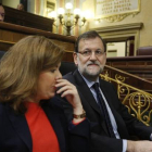 Mariano Rajoy y Soraya Sáenz de Santamaría, este miércoles en el Congreso.-Foto: AGUSTÍN CATALÁN