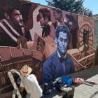 Creación del mural en homenaje al grupo de teatro La Barraca de García Lorca. HDS
