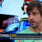 El piloto asturiano Fernando Alonso, durante su intervención en el programa de Antena 3 El hormiguero.-EL PERIÓDICO