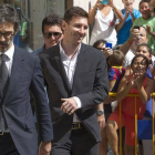Leo Messi sale de los juzgados de Gavà tras declarar, en septiembre del 2013.-Joan Cortadellas