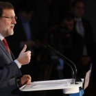 Rajoy, durante su intervención en la clausura de las jornadas sobre seguridad del PP.-Foto: JUAN MANUEL PRATS